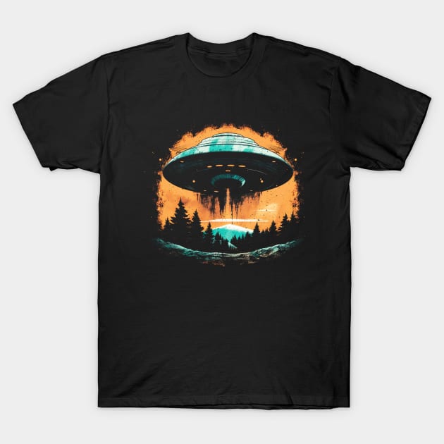 UFO Extraterrestrial Alien Space Ship T-Shirt by UNDERGROUNDROOTS